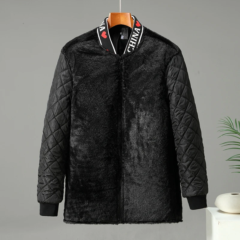 180KG Men Parka Winter Plush Liner Loose Jacket Men Plus Size 12XL 11XL 10XL Fashion Thickened Three Piece Print Coat Outerwear