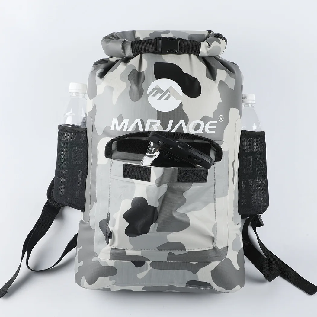 22L PVC Waterproof Dry Bag Outdoor Camping Hiking Rafting River Camouflage Backpack Foldable Trekking Bag Beach Swimming Bag