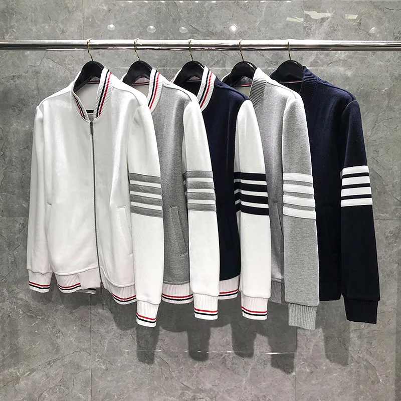 

Autumn Men Jacket Casual Cotton Baseball Uniform Stand Collar Windproof Jacket Loose Street Wear Zipper Coat Korean Design