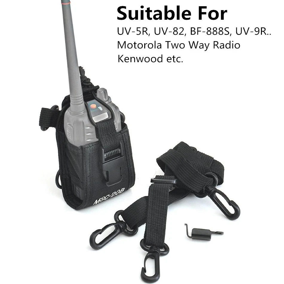Walkie Talkie Bag MSC-20B Nylon Holster Carry Case for Baofeng UV5R UV82 bf888S UV-9R Plus UV-B2 TYT Motorola KENWOOD Ham Radio