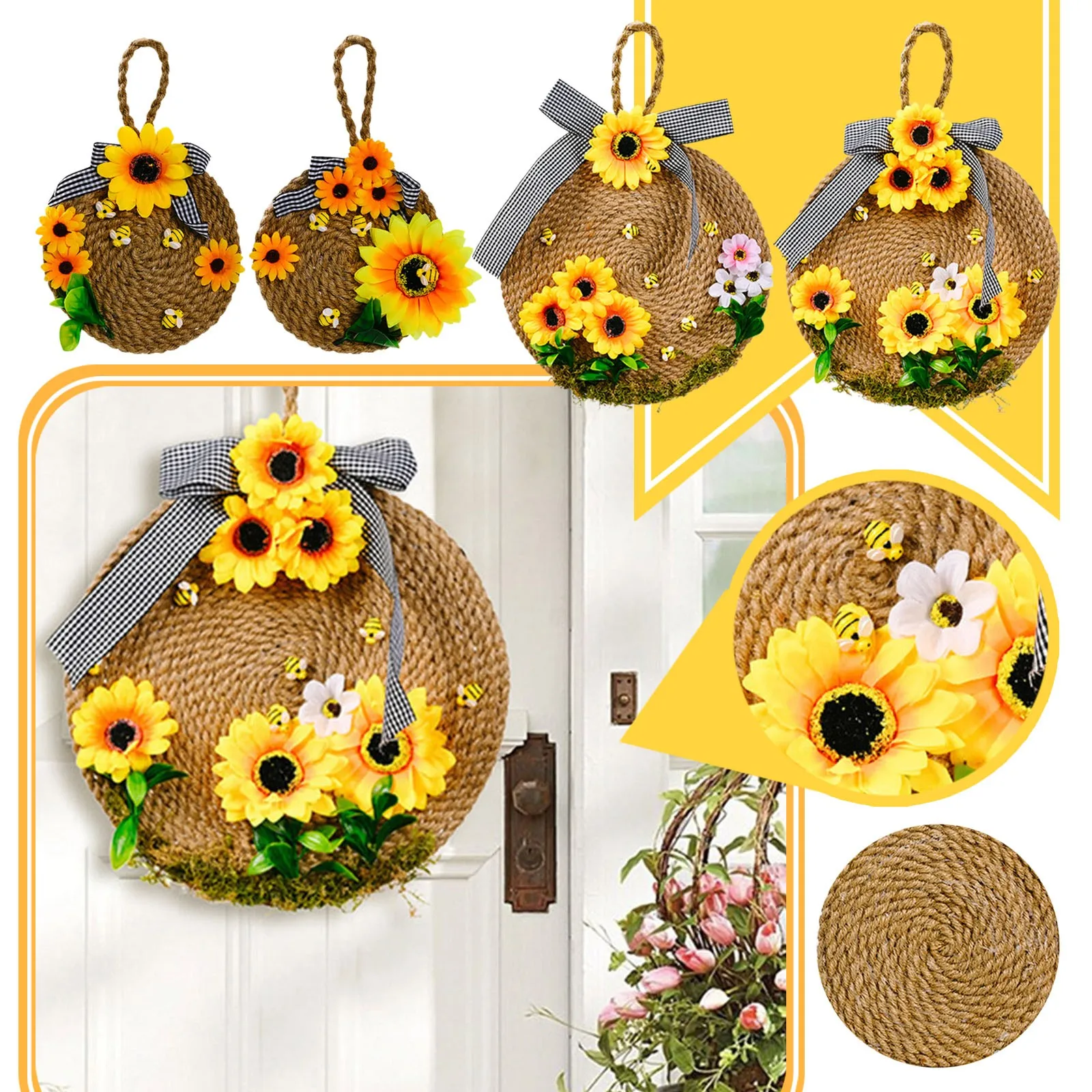 

Holiday Decorations Bow Knot Honeycomb Sunflower Pendant Cellular Pendant