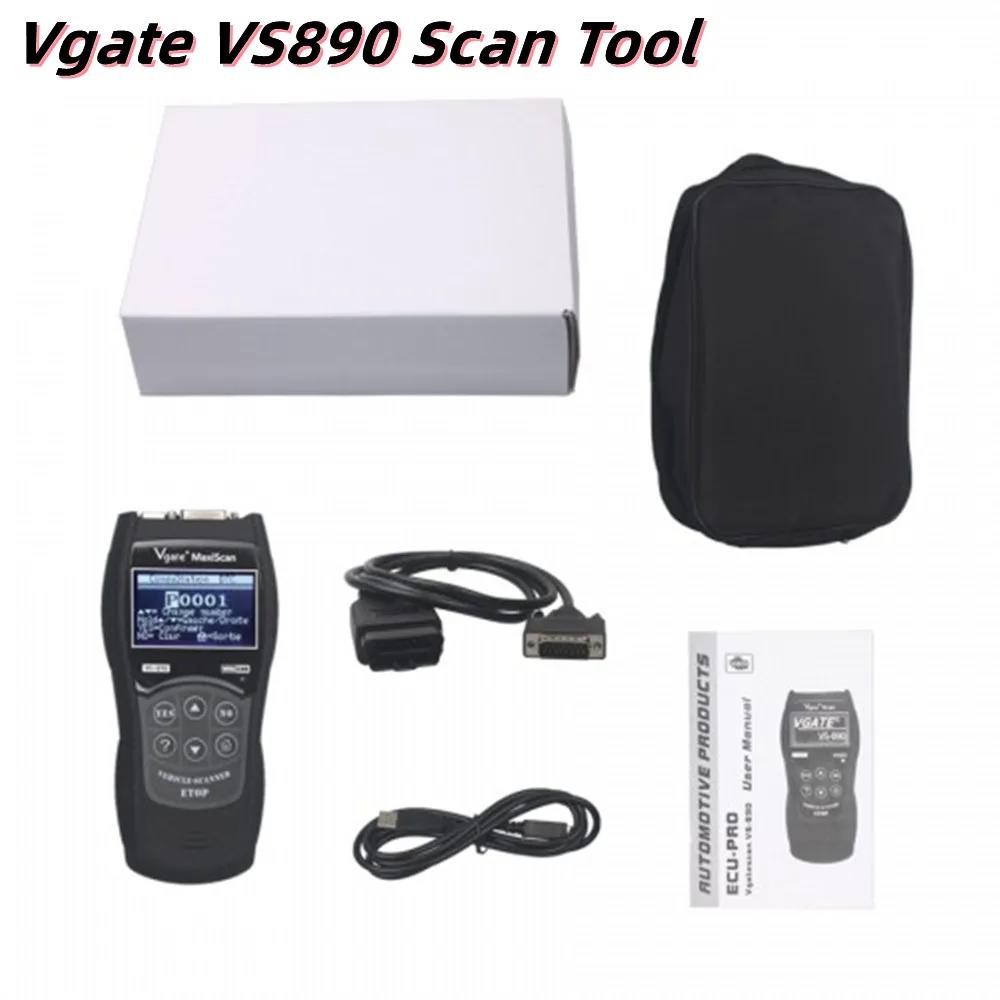 

Vgate VS890 / VS890S OBDII OBD2 Diagnostic Tool Car Code Reader VS 890 OBD II Scanner Protocols 13 Languages Better ELM327 AD310