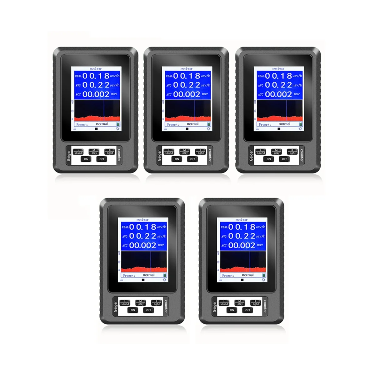 

5Pcs Nuclear Radiation Detector Geiger Counter Personal BR-9B XR-1 Dosimeter Marble Detector Beta Gamma-Black