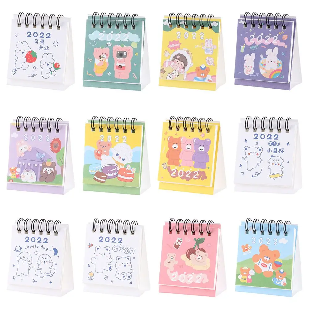 

Home Portable Daily Scheduler Yearly Agenda Mini Desktop Ornaments Desk Calendar Cute