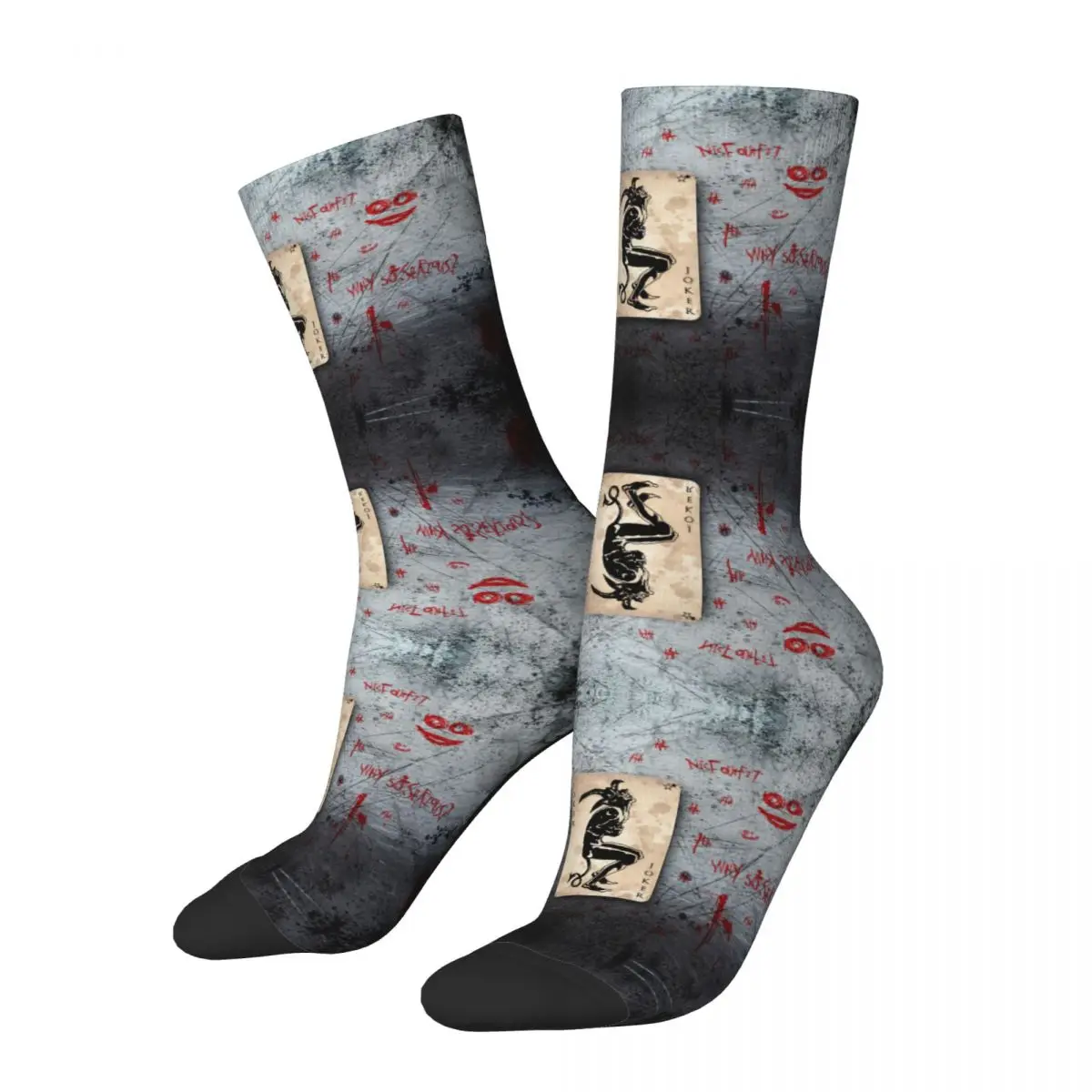 

Hip-hop Movie Dark Knight Joker Football Socks Stuff All Season Soft Crew Socks Non-slip Best Gift for Him Her