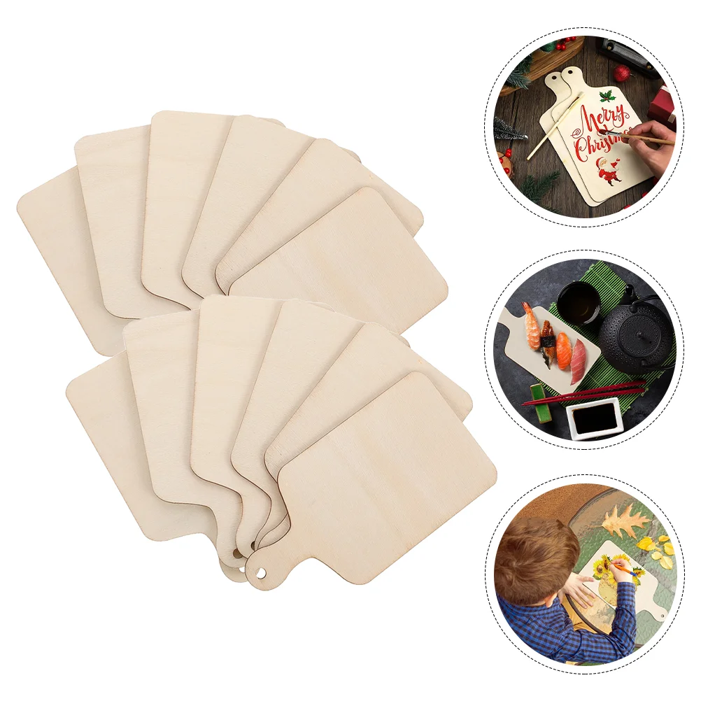 

12pcs Wooden Wood Board Cutting Baking Wood Cutting Board Blank Wood Trays Chopping Boards for Friends