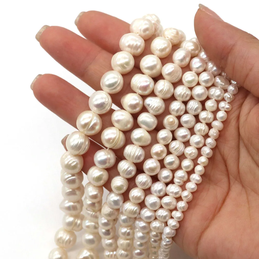 

High Quality Natural 100% Freshwater Pearl Beads 1.8-13mm Baroque Round Thread Punched Loose Beads for Jewelry DIY Bracelet