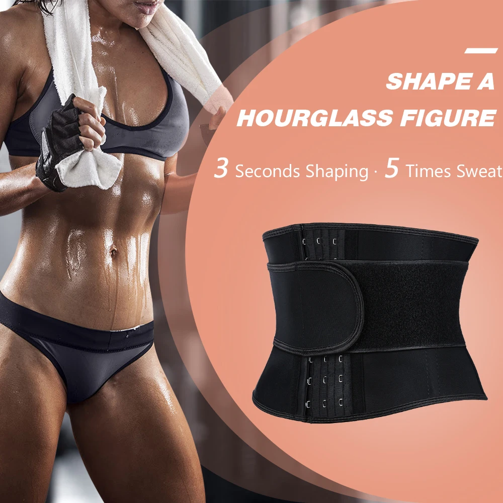 Atbuty Lose Weight Flat Belly Belt Short Latex Workout Waist Trainer Tummy Girdle Women Binder Shapers Modeling Strap Body Fajas