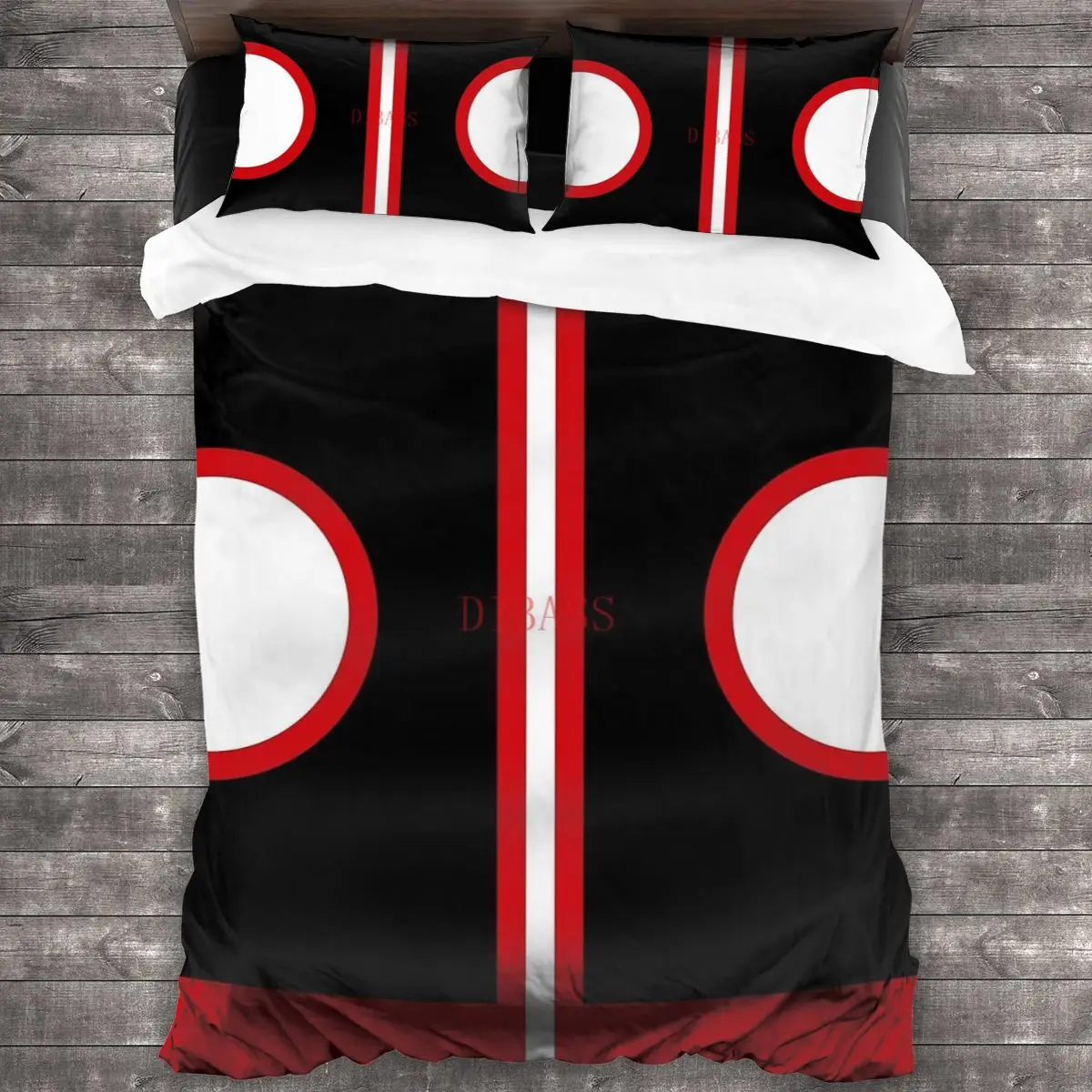 

Модный мягкий пододеяльник Sixties красного, черного и белого цветов с 2 наволочками и застежкой-молнией