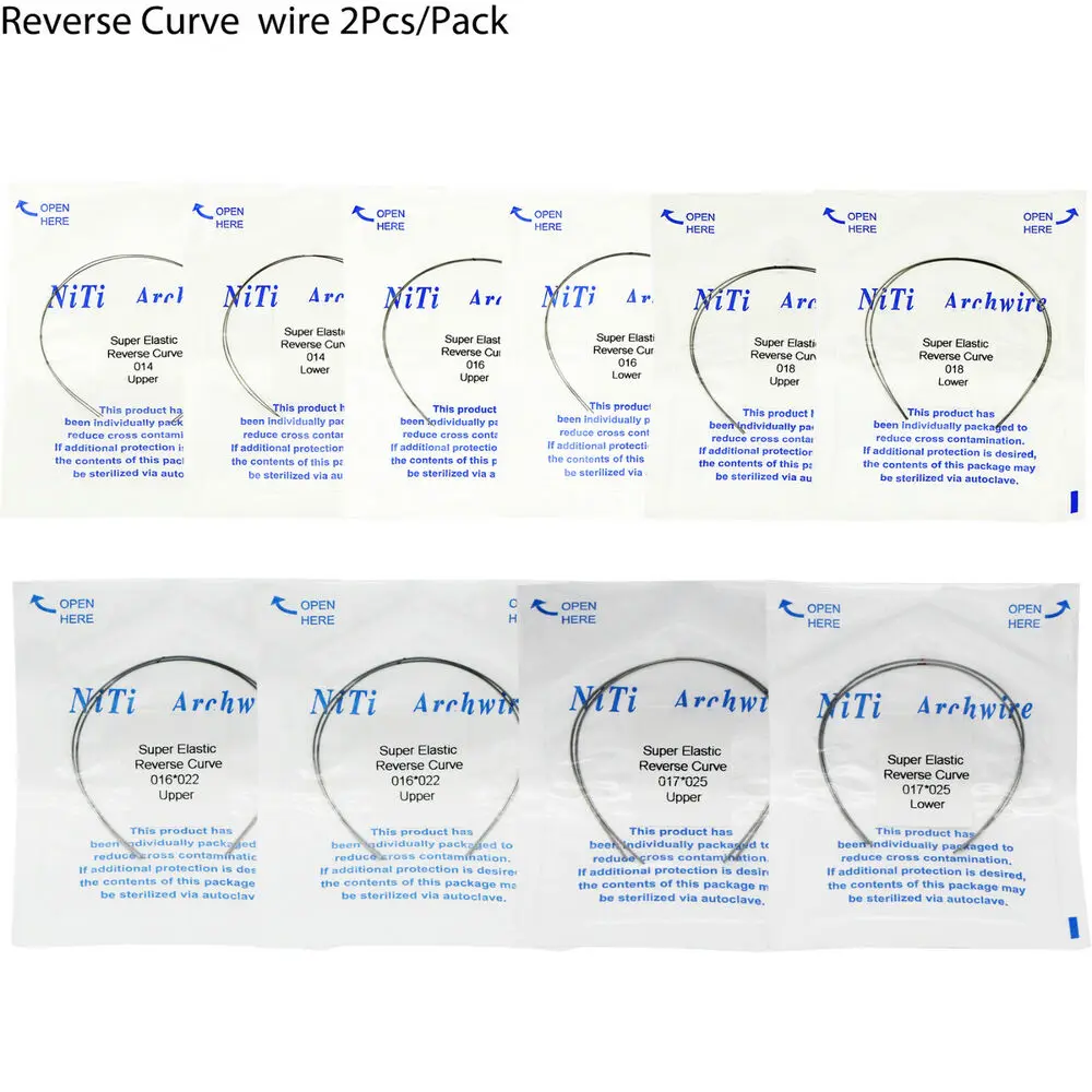 10 Packs Dental  Reverse Curve Niti Arch Wire Round Rectangular 20Pcs