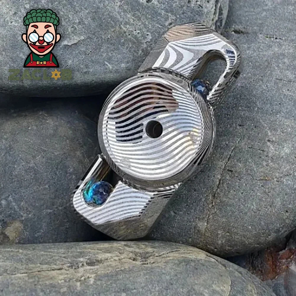 Фото Zaclab EDC 2026 Гуанчжоу HARD CORE EDC Expo Дамасский толстый фиджет-спиннер-лопатка, фиджет-игрушки для взрослых, гаджеты для снятия тревоги №1