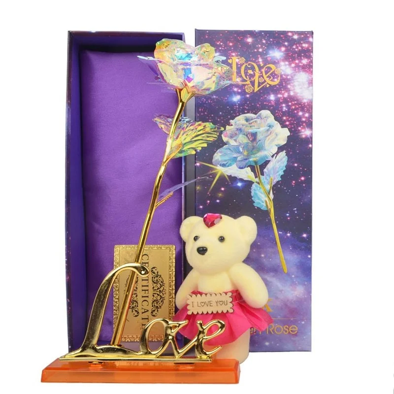 

Gold-Foil Roses Luminous Colored Gold Set Creative 520 Valentine's Day Gift
