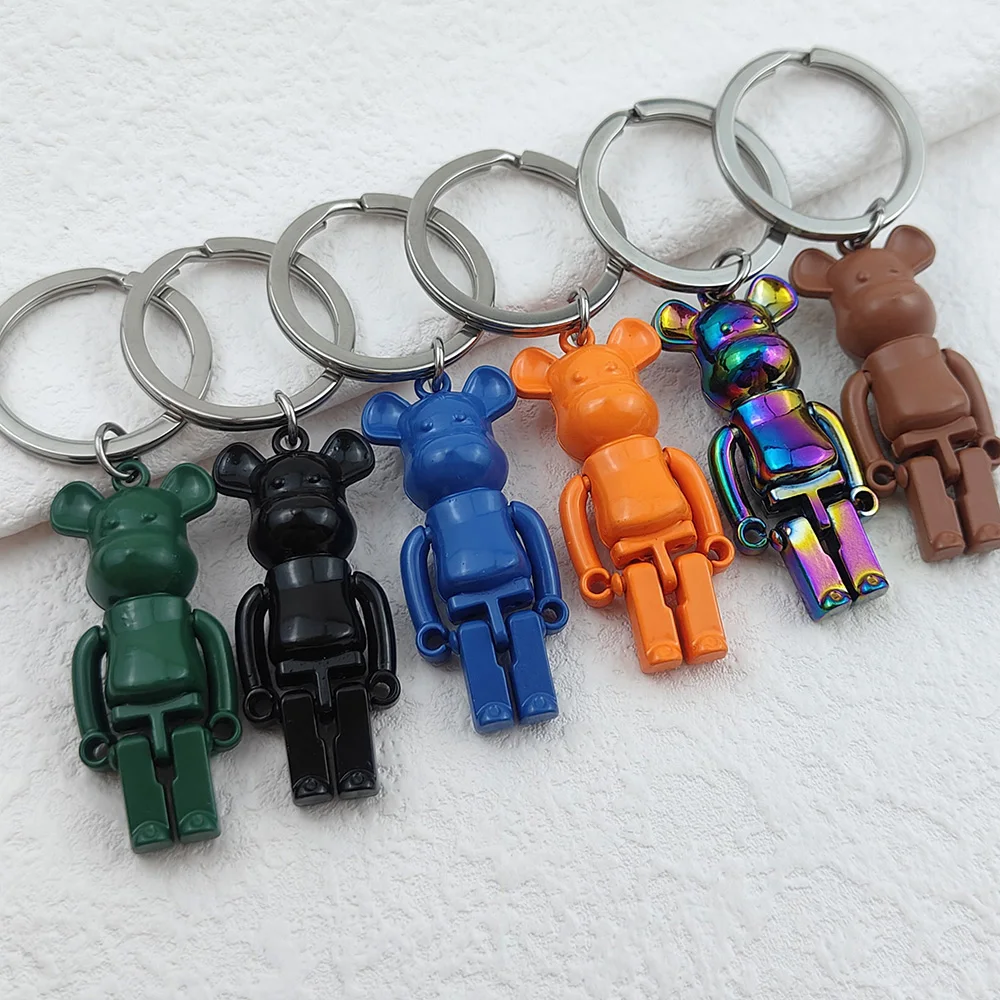 

New Creative Zinc Alloy Violent Bear Keychains Exquisite Cute Car Key Ornaments Bag Pendant Cartoon Key Chains Jewelry Gift