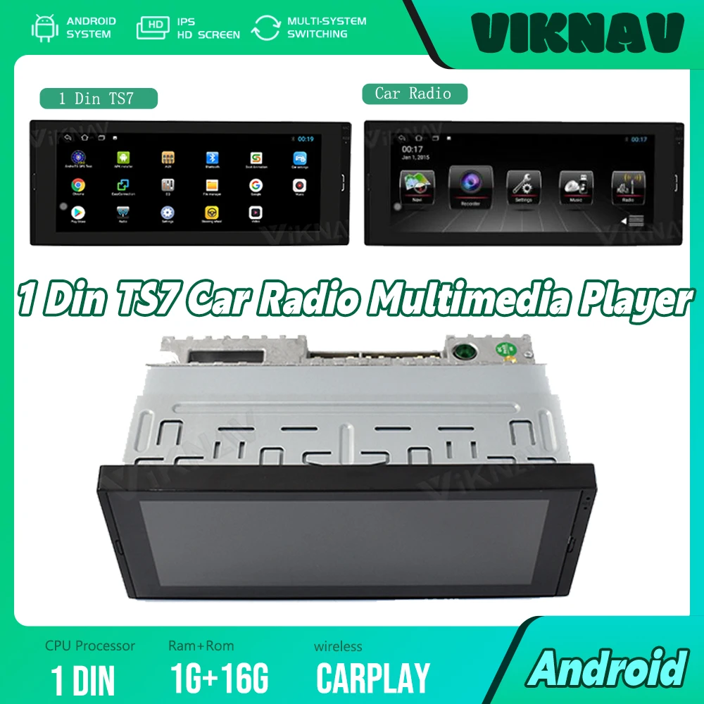 1 Din TS7 Система Android автомобильный DVD-плеер GPS-навигация 6 9 дюймовый сенсорный
