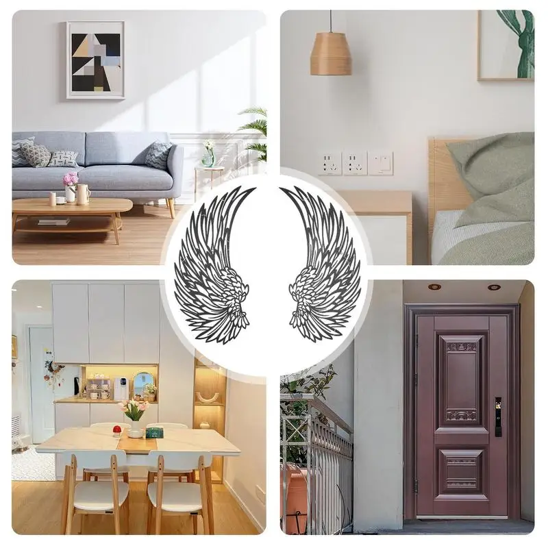 Крылья ангела Настенные скульптуры Черные крылья Эстетическое произведение