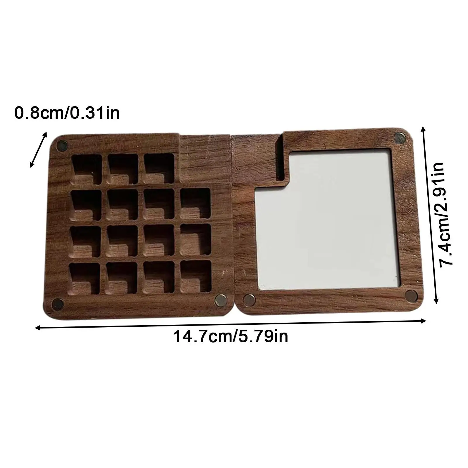 Empty Wooden Watercolor Palette Ins Style Travel Portable Mini Watercolor Acrylic Paint Box Square Tray Box Art Painting Supplie