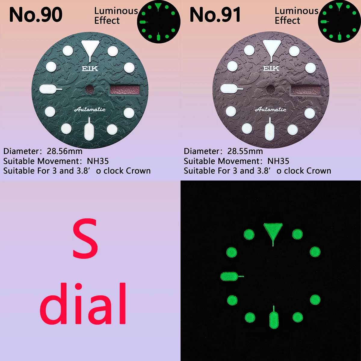 

NH35 Dial NH36 S Watch 28.5mm/29mm Various Colors C3 Super Luminous Fit NH35 NH36 Movement Modified Watch Literal Abalone Seiko