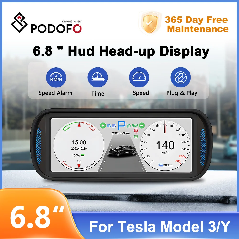 Дисплей Hud для приборной панели Tesla Model 3/Y ЖК-экран 6 8 дюйма IPS полноцветный экран