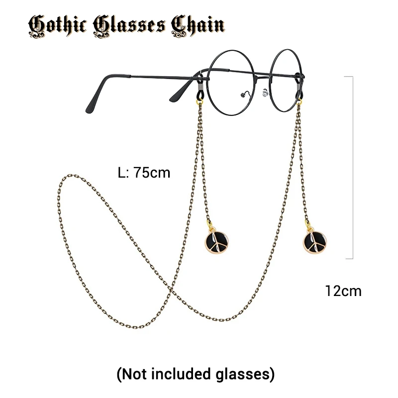 

Gothic Antiskid Glasses Chain Peace Pendant Lanyard for Sunglasses Fashion Women Jewelry Gifts