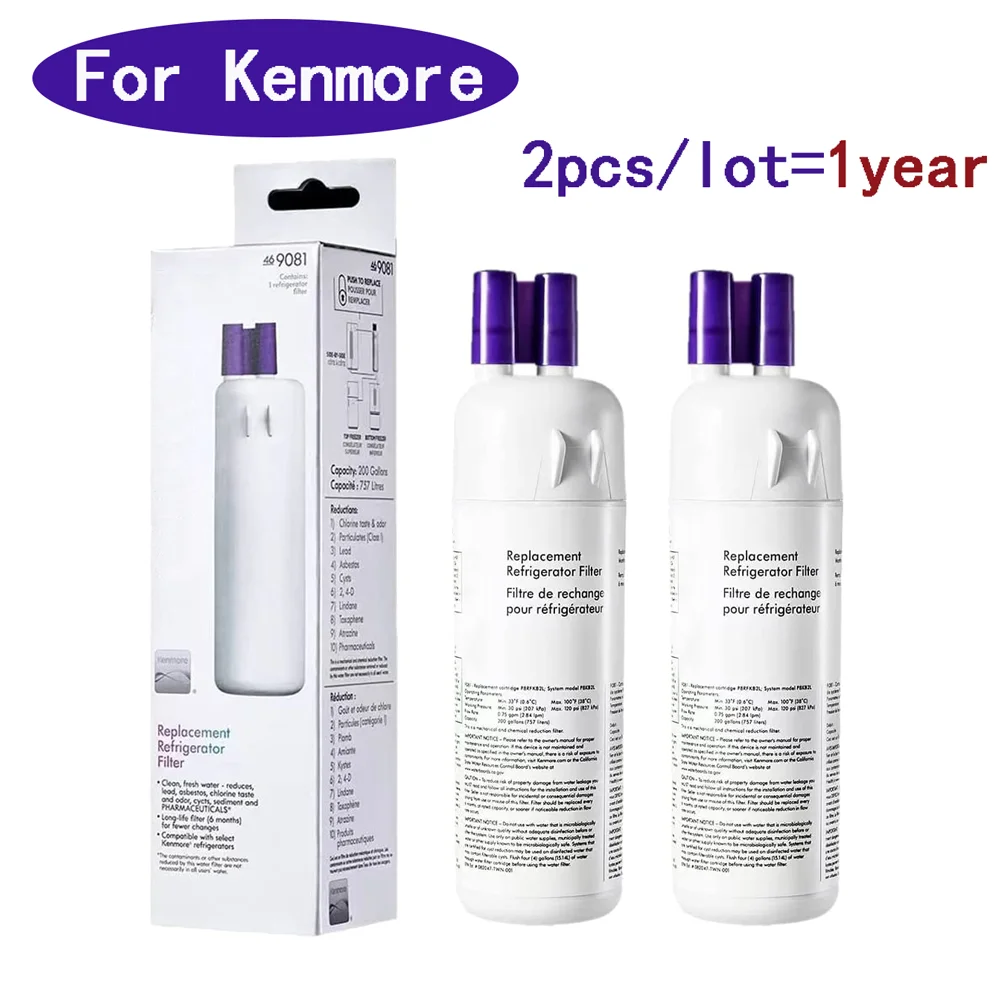 2pack/lot 46-9081 For Kenmore Water Filter 9081 46-9930, 9081, 9930, Compatible with W10295370A, F ilter1, P4RFWB, P8RFWB2L