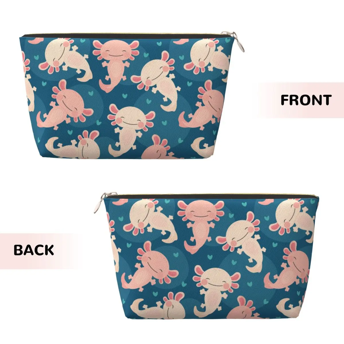 Пользовательские милые саламандры с животными аксолотлей дорожная косметичка