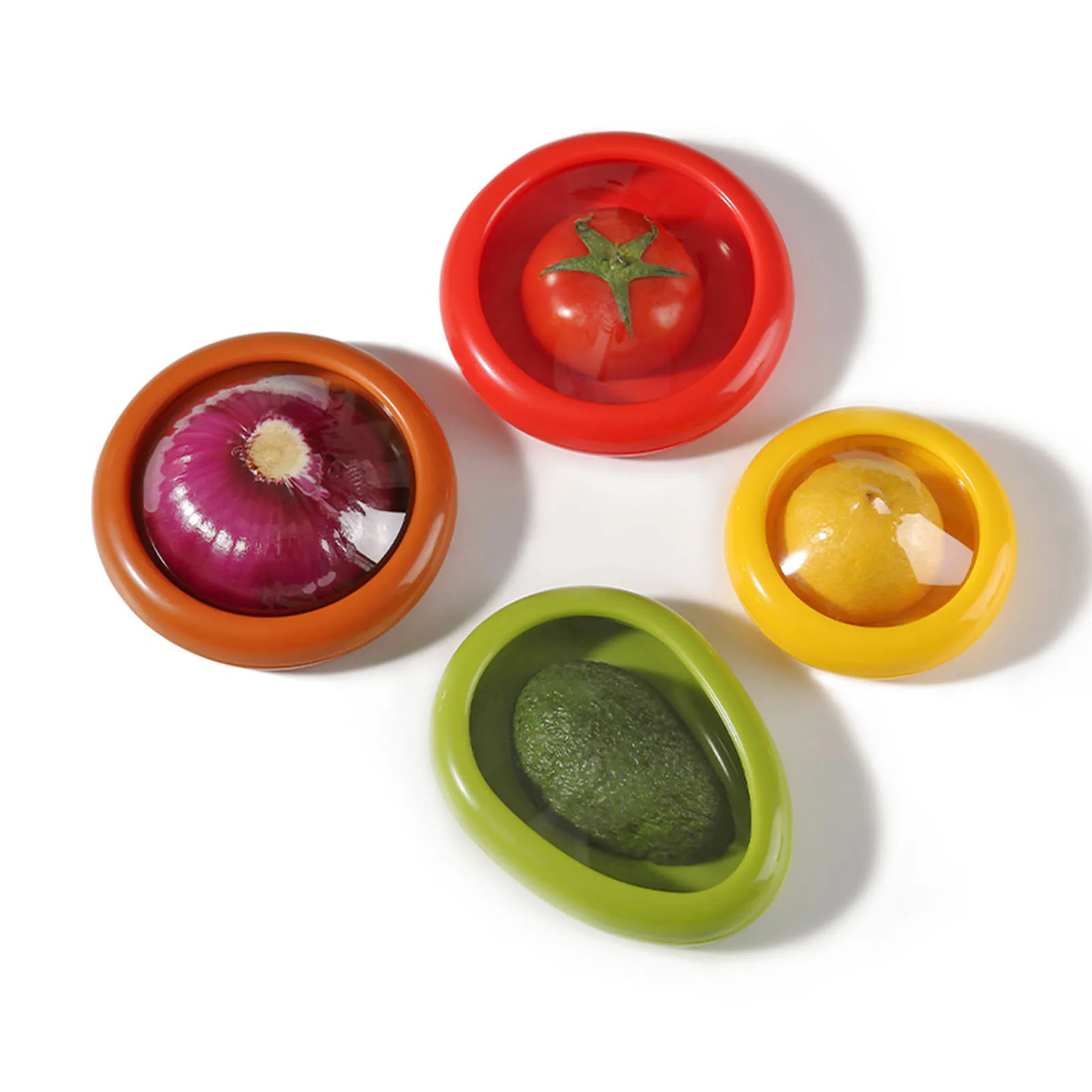 

4 PCS Fruit Vegetable Container Garlic Onion Saver Tomato Lemon Pepper Holder Fresh-Keeping Storage Box Kitchen Gadgets