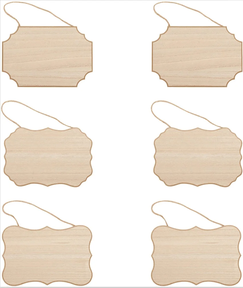 

1Pcs Unfinished Wood Signs Blank Hanging Plaque DIY Craft Project Wood Sign