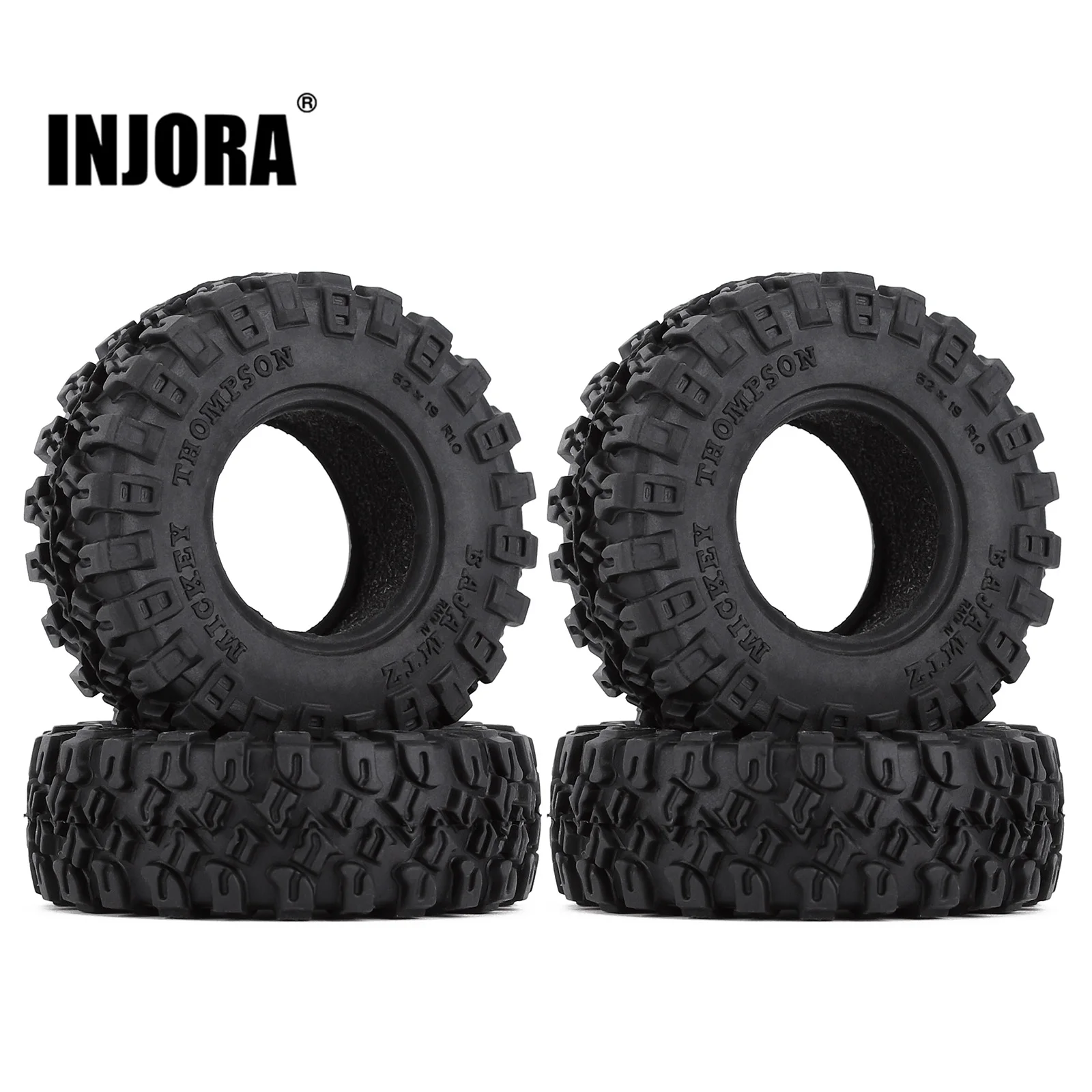 INJORA 1 0 &quotвездеходные мягкие резиновые шины колеса 52*17 мм для 1/24 RC Гусеничный