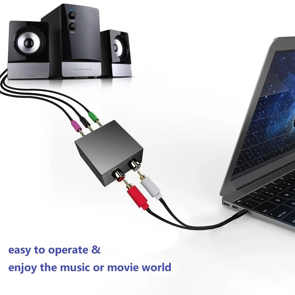 Двунаправленный аудио конвертер переходник для игровой консоли стерео RCA на