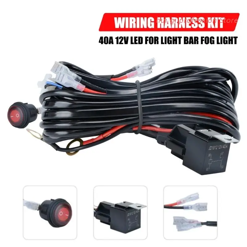

Противотуманный светильник, жгут проводов, разъем провода с 40A реле & вкл/выкл переключатель, наборы для светодиодный лампы для работы