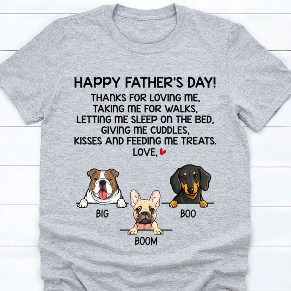 

Хлопковые футболки с графическим рисунком на День отца, лучший папа с собакой, спасибо за любовь, рубашка для любителей собак, индивидуальны...