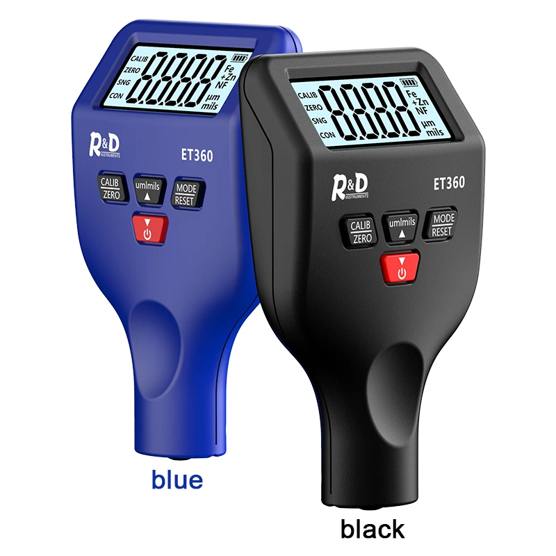 

ET360 0-1500μm Car Paint Thickness Meter High Precision Coating Thickness Gauge for Car Fe/NFe Fe+ Zn Russian Manual
