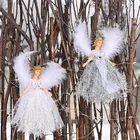 Рождественское перо, плюшевый ангел, кукла, подвесные украшения для рождественской елки, ангел, домашний декор для шкафа, подвесная игрушка, подарок для детей