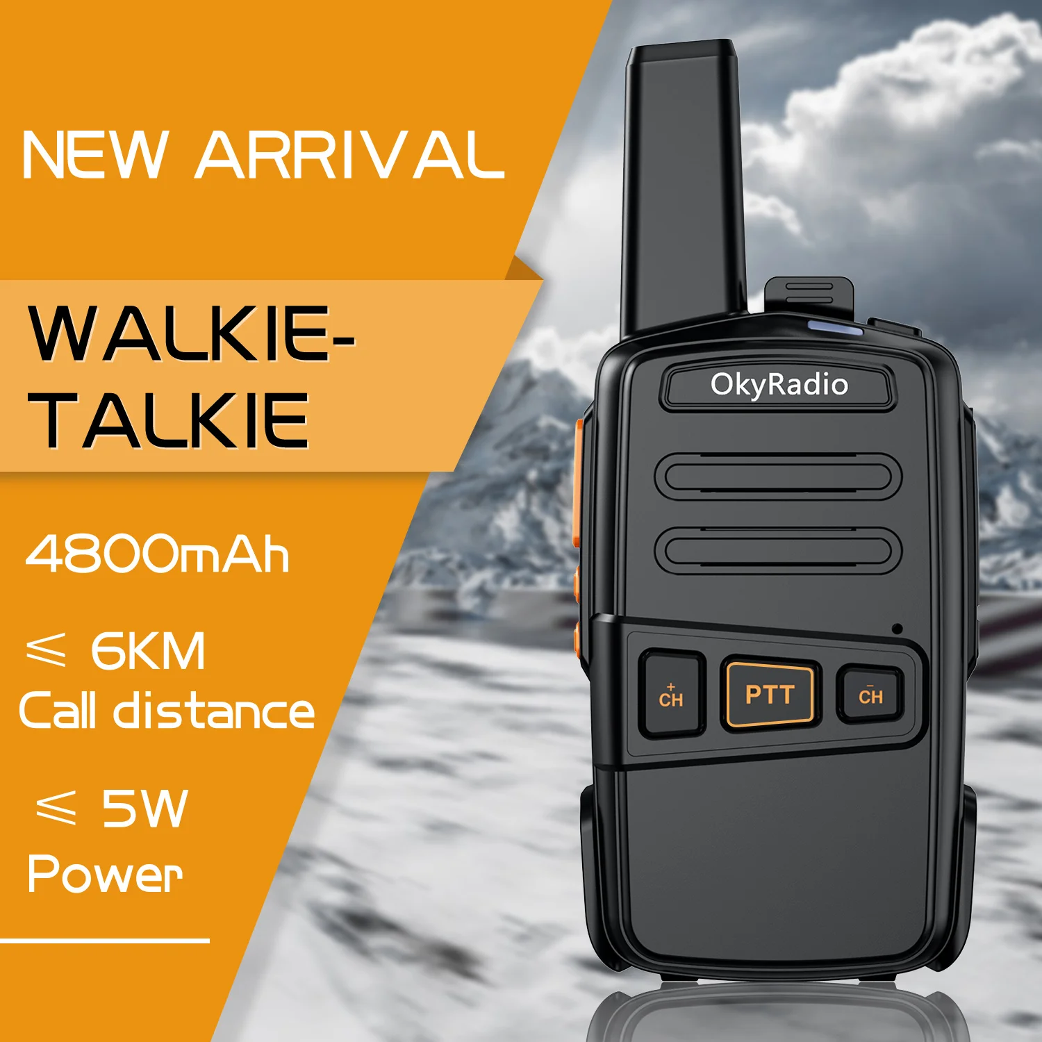 

2022 hot sale 4800mah okyRadio 5w portable waterproof walkie-talkie 6km call distance suitable for hotel construction sites etc