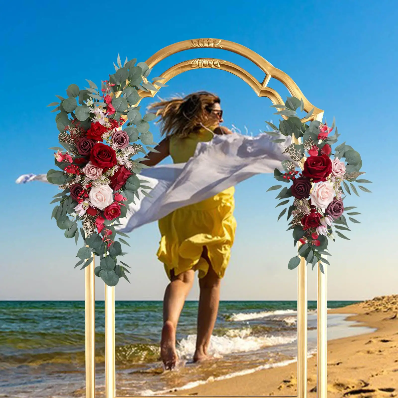 2x искусственная Цветочная композиция ручной работы зелень искусственный