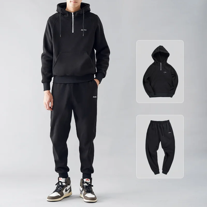 

Fashion Hooded Men's Sets Spring Autumn Sports Leisure Suits Casual Hoodie + Stretch Tie Sweatpants Jogging Suit Men Sportswear