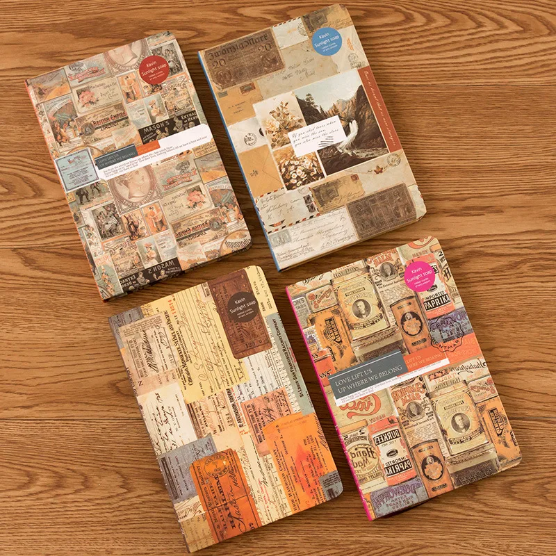 

Retro Hardcover European Style Travelers Notebook A5 Kraft paper Cover With Bookmark Note Book Journal Diary Memo School Notepad