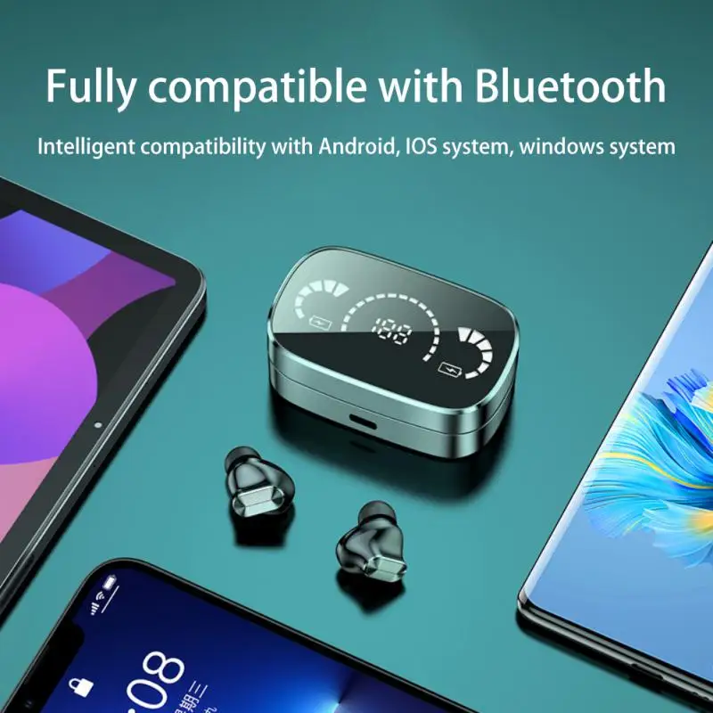 

With Charging Box Noise Reduction Tws Headset Bluetooth-compatible Wireless Headphones Gaming Earbuds Earphones Digital Display