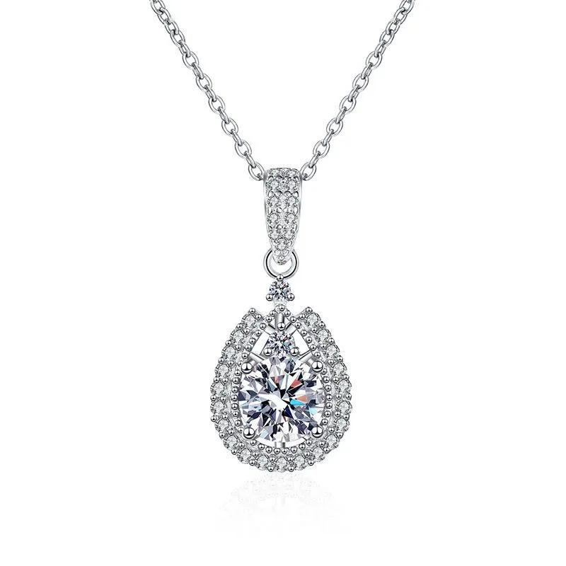 

wz00762 Lefei Fashion Diamondset Luxury Simple Classic Moissanite Waterdrop Necklace For Women 925 Sterling Silver Party Jewelry