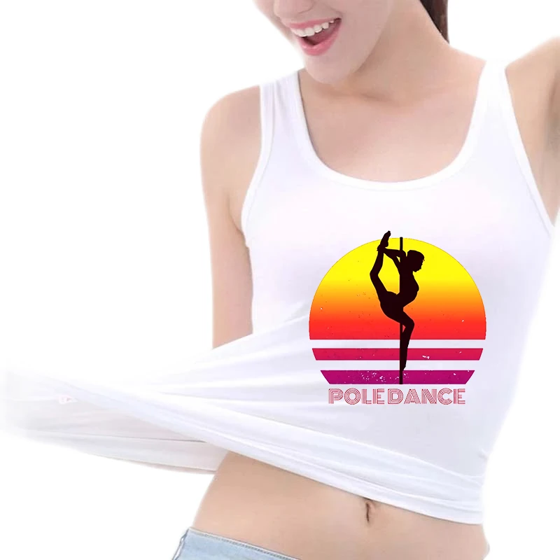 

Pole Dance Graphic Design Print Tank Top Women's Trendy Quality Slim Fit Sleeveless Yoga Sports Training Top
