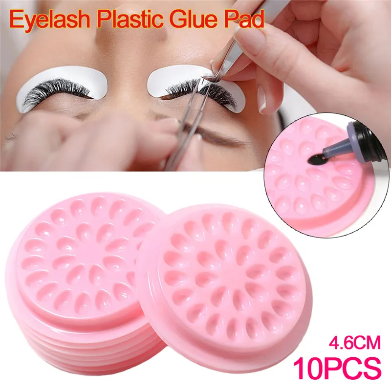 

False Eyelashes Extension Glue Holder Fake Eye Lashes Extension Pallet Pads Plastic Gasket For Eyelash Extensions Flower Shape