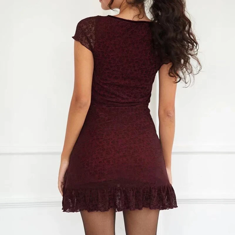 Красное платье из полиэстера и спандекса