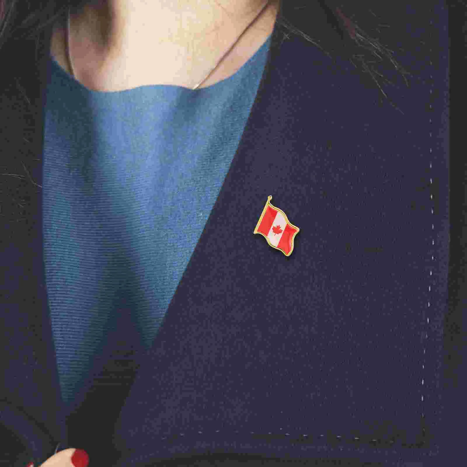 25 шт. брошь с флагом значок Канады кленовые булавки для дорожной одежды железный