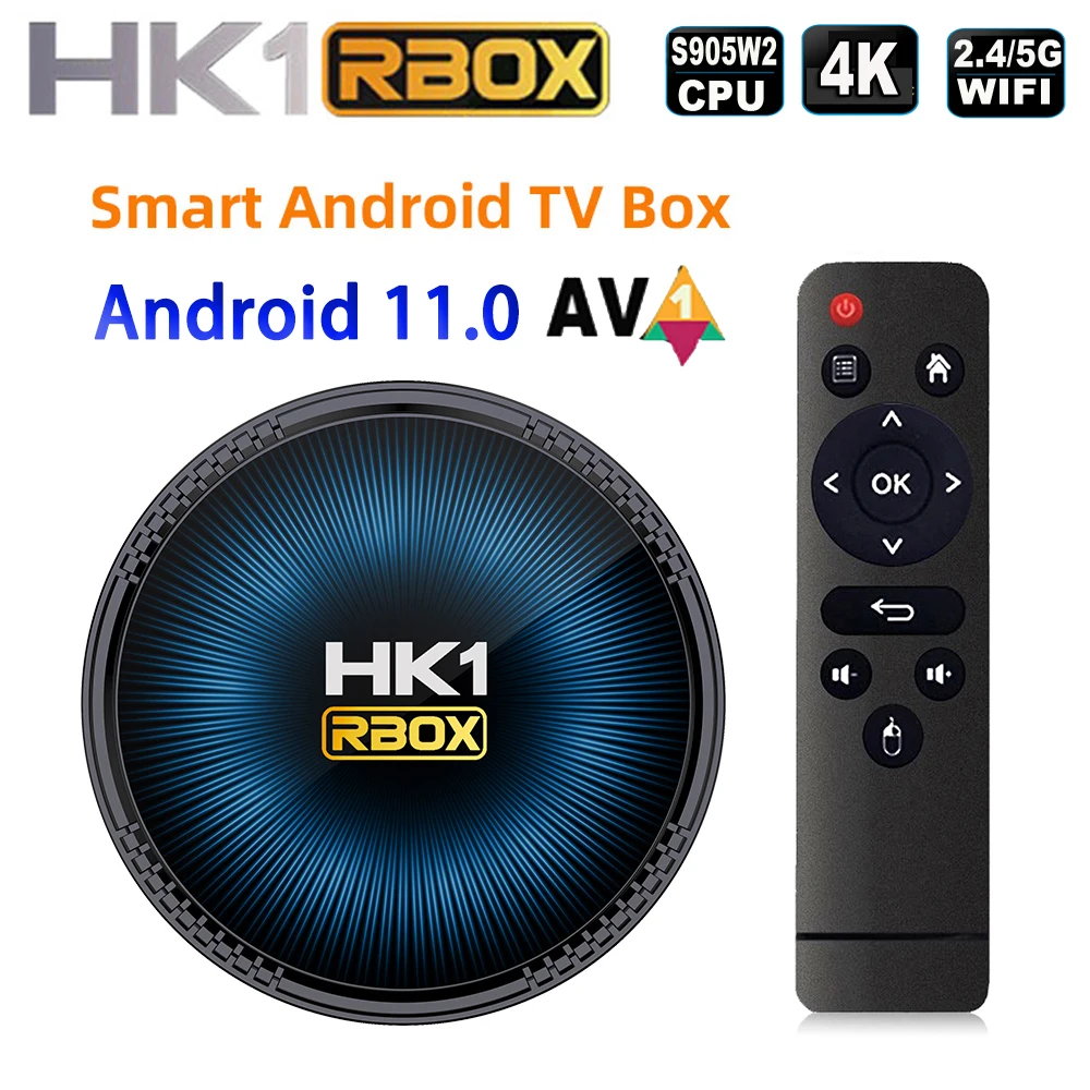 

HK1 RBOX W2 Smart Android 11 TV BOX Amlogic S905W2 2.4G 5G Wifi Set Top Box 4G 32G HDR10 4K AV1 BT4.1 8K Media Player HK1BOX