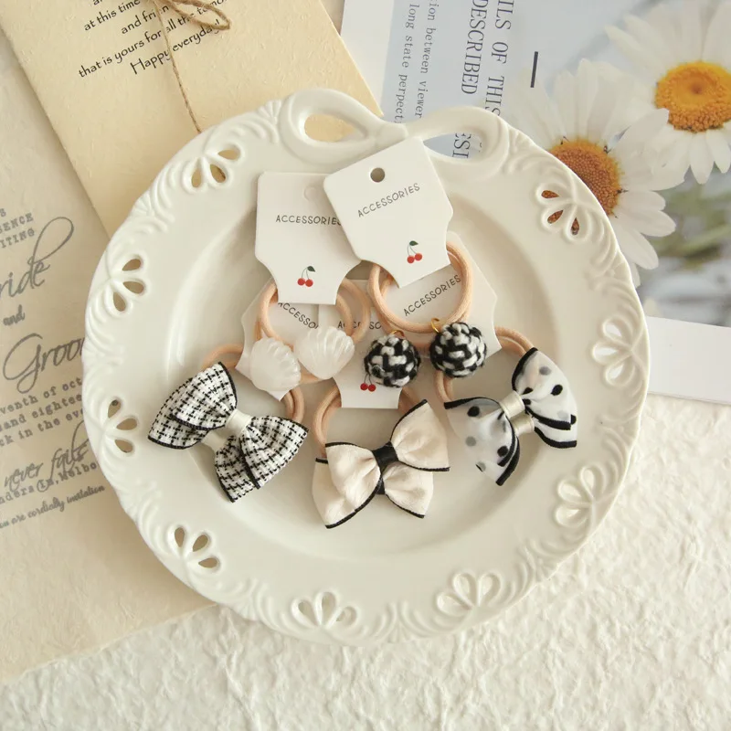 5 пар/компл. детские повязки на голову винтажные коричневые эластичные ленты для