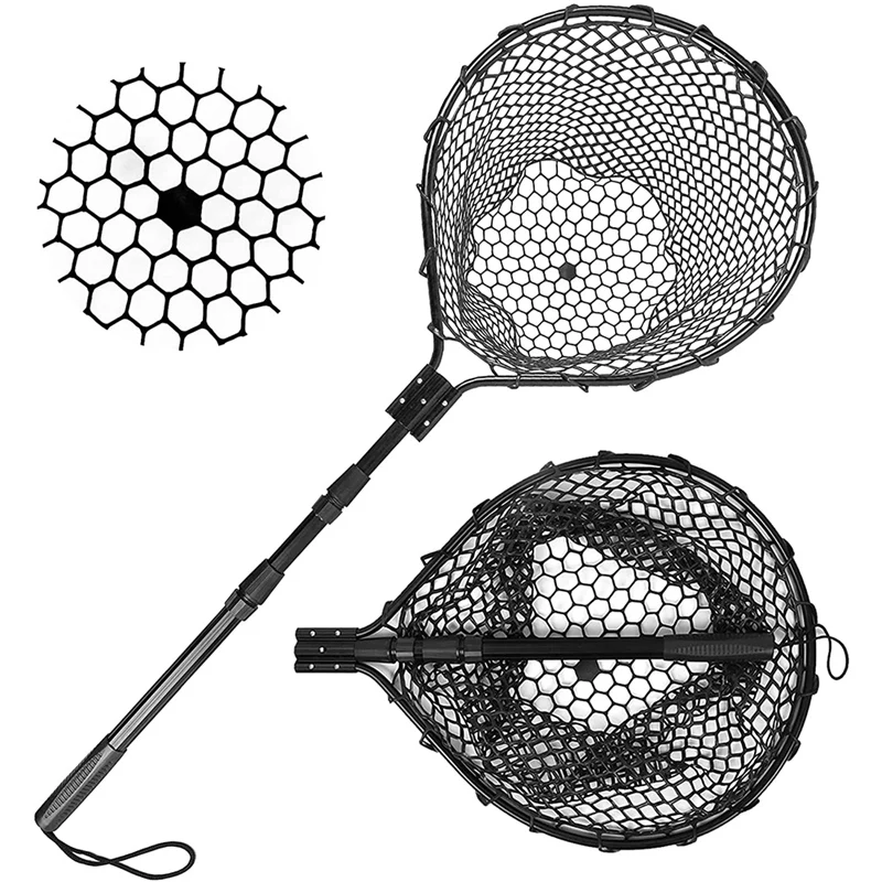 

Fishing Net Large Folding Landing Net,Collapsible Aluminum Pole Handle With Deep Net For Fishing Net Extend To 67 Inches