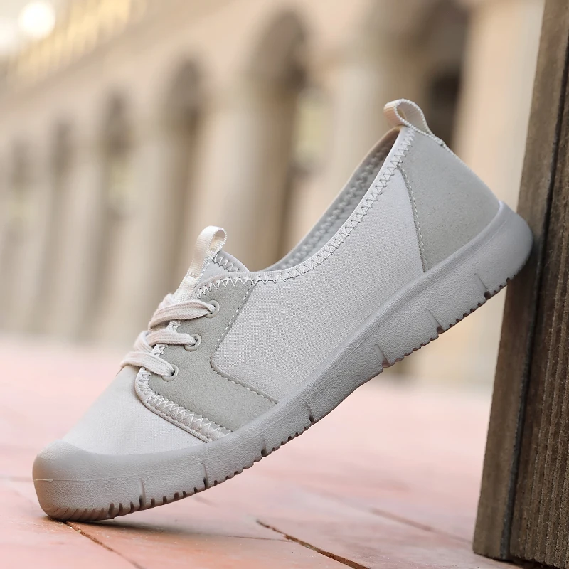 Summer New Lace Up Light Women's Flat Shoes 42 Casual Breathable Sir Mesh Soft Women's Sneakers 41 Big Size Walking Women Shoes