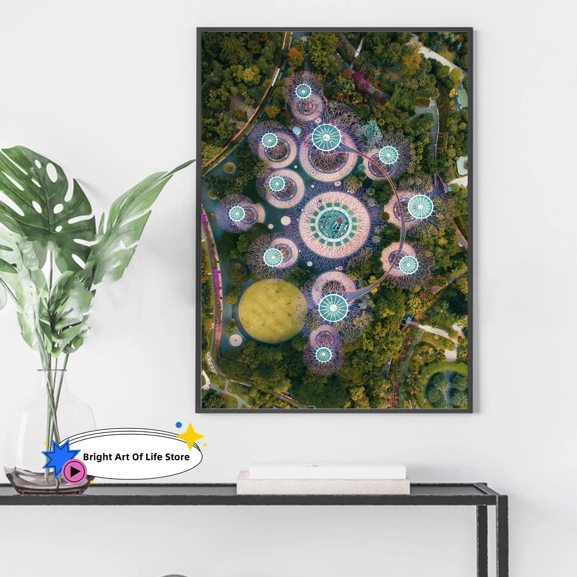 Печать садов Сингапура плакат сада залива аэрофотография из художественный |