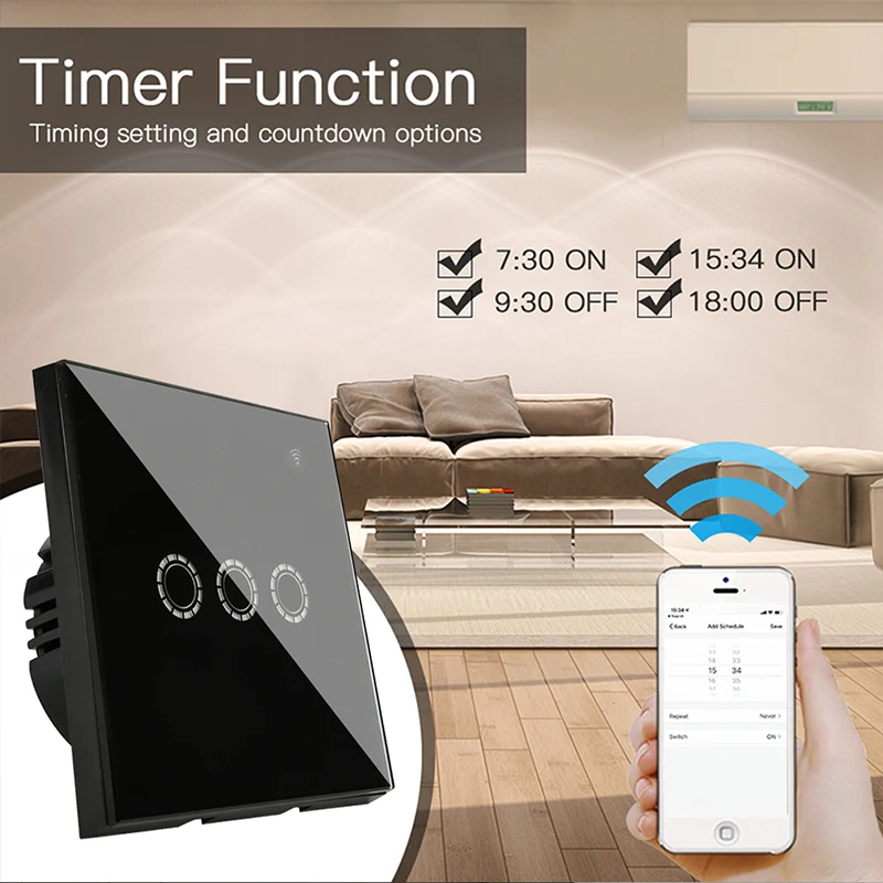 Умный сенсорный выключатель TUYA с Wi-Fi 433 МГц радиочастотный беспроводной