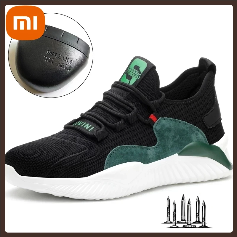 

XIAOMI Men Women Work Shoes Steel Toe Cap Safety Boots European Standard Anti-smash Anti-puncture Sport Shoes Safety Shoes